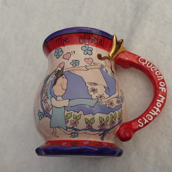 Blue Sky Clayworks Mug "Queen of Mothers" 2008 Never Used - Picture 2 of 8